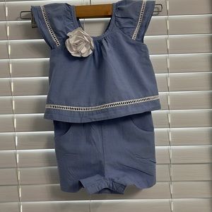 Janie and Jack romper 18-24 months light blue